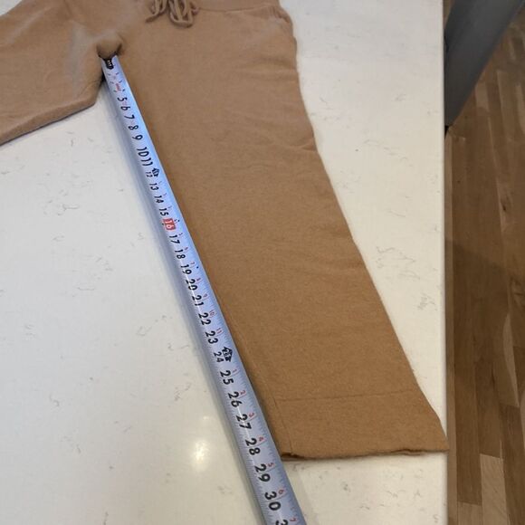 Gentle Herd 100% cashmere camel tan drawstring jogger pants with pockets size XL - Picture 6 of 9